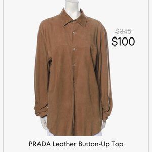 PRADA Leather Button-Up Top